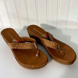 Brown Wedge Sandals, 6